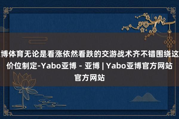亚博体育无论是看涨依然看跌的交游战术齐不错围绕这一价位制定-Yabo亚博 - 亚博 | Yabo亚博官方网站