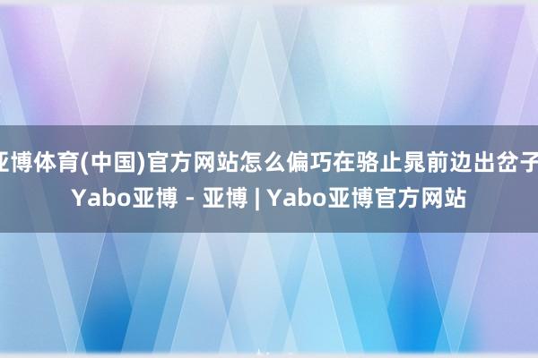亚博体育(中国)官方网站怎么偏巧在骆止晁前边出岔子-Yabo亚博 - 亚博 | Yabo亚博官方网站