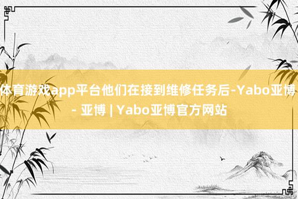 体育游戏app平台他们在接到维修任务后-Yabo亚博 - 亚博 | Yabo亚博官方网站
