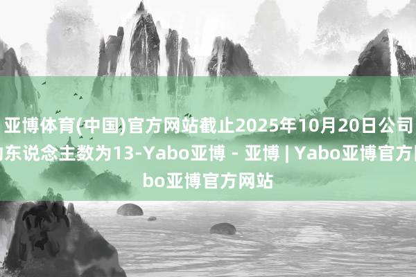 亚博体育(中国)官方网站截止2025年10月20日公司推动东说念主数为13-Yabo亚博 - 亚博 | Yabo亚博官方网站