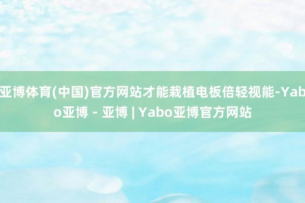 亚博体育(中国)官方网站才能栽植电板倍轻视能-Yabo亚博 - 亚博 | Yabo亚博官方网站